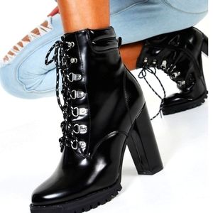 Lace up combat boots